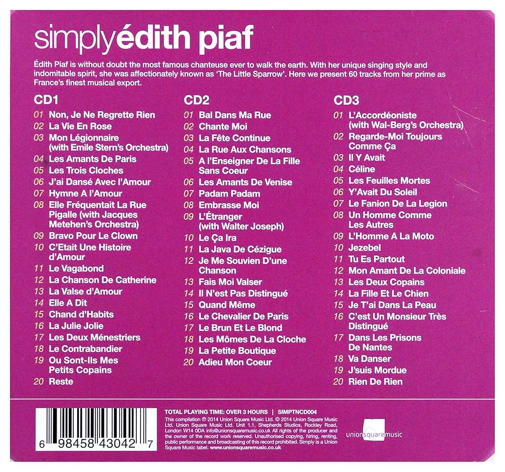 Amazon.co.jp: SIMPLY EDITH PIAF (IMPORT): Music